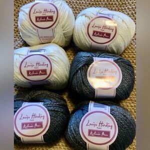 Louisa Harding Kashmiri Aran Yarn - Cream & Charcoal Bundle - 3 ea color NEW